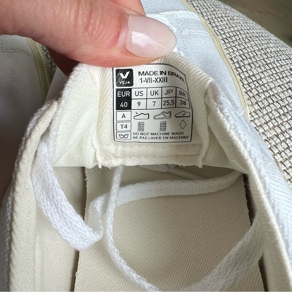 Free People + Veja Campo Canvas Sneakers in White / Pierre - Picture 7 of 7